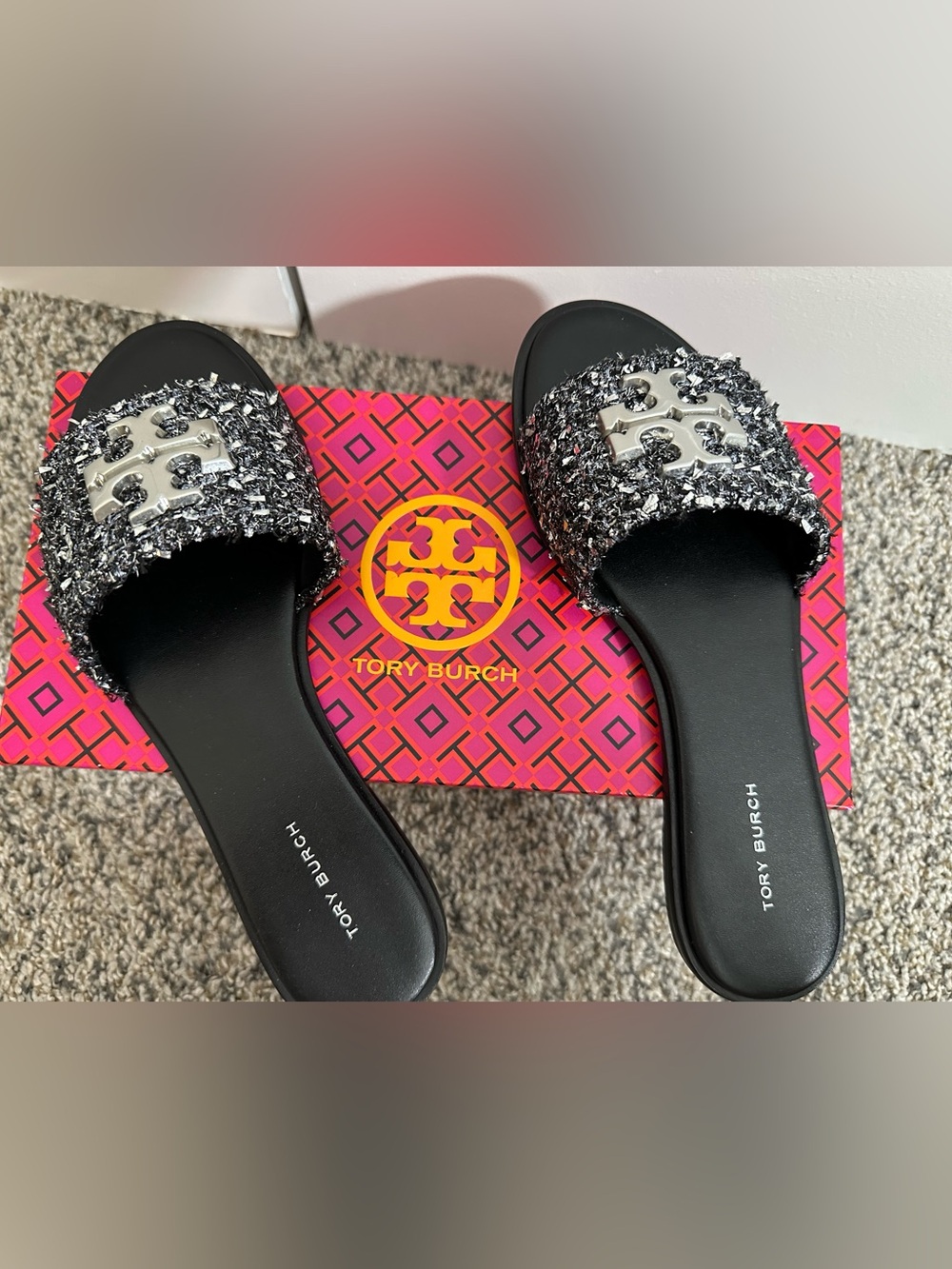 Tory Burch Everly Slide Disco 80 - Jacquard Slide Sandals